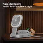 Qi2 3-IN-1 Foldable Wireless Charger for Apple Products,Mag-Safe Charger Wireless Charger Stand Compatible with iPhone 16/15/14/13/12 & Air-Pods& iWatch Series with LED,Mag-Safe Charger Stand Dock