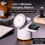 4-IN-1 Qi2 15W Wireless Charger, Foldable Charger for Apple Devices (iPhone 12-16 Series),for Samsung Devices (Fold6, Fold5, Flip5, S25 Series), iWatches, Samsung Watch,AirPods, Galaxy Buds