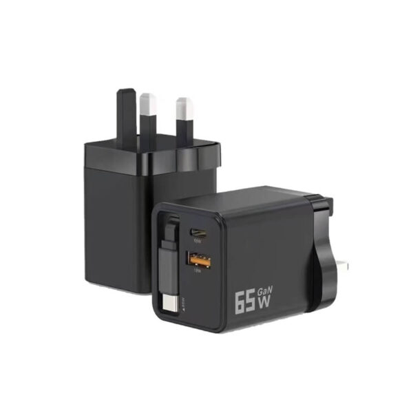 65W USB-C Compact GaN A+C Dual Port Portable Adapter