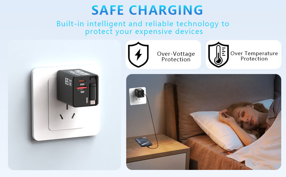 65W USB-C Compact GaN A+C Dual Port Portable Adapter