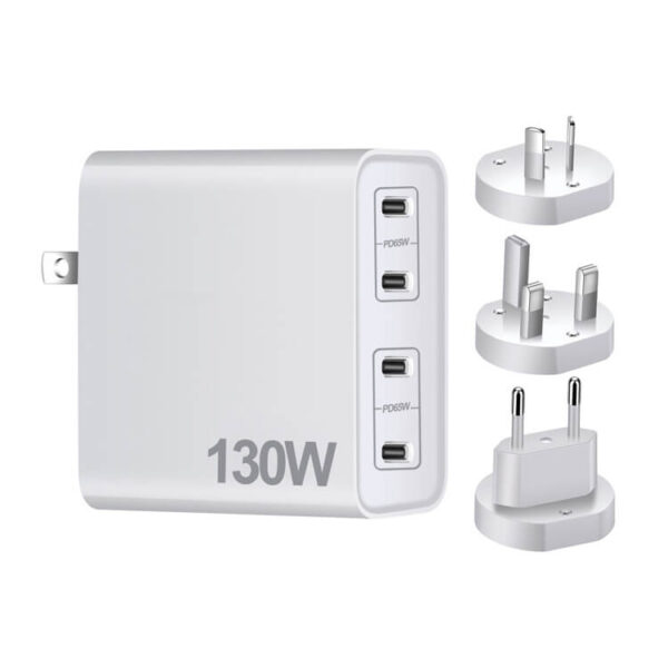 130W GaN Type C Fast Charger USB C Adapter