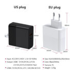 65W Charger Type C for EU plug US plug PD QC3.0 Fast Charger